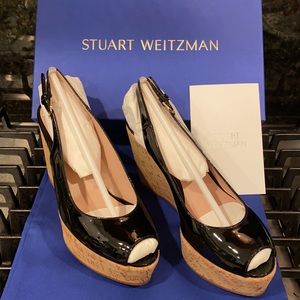 Stuart Weitzman Jean Black Patent leather